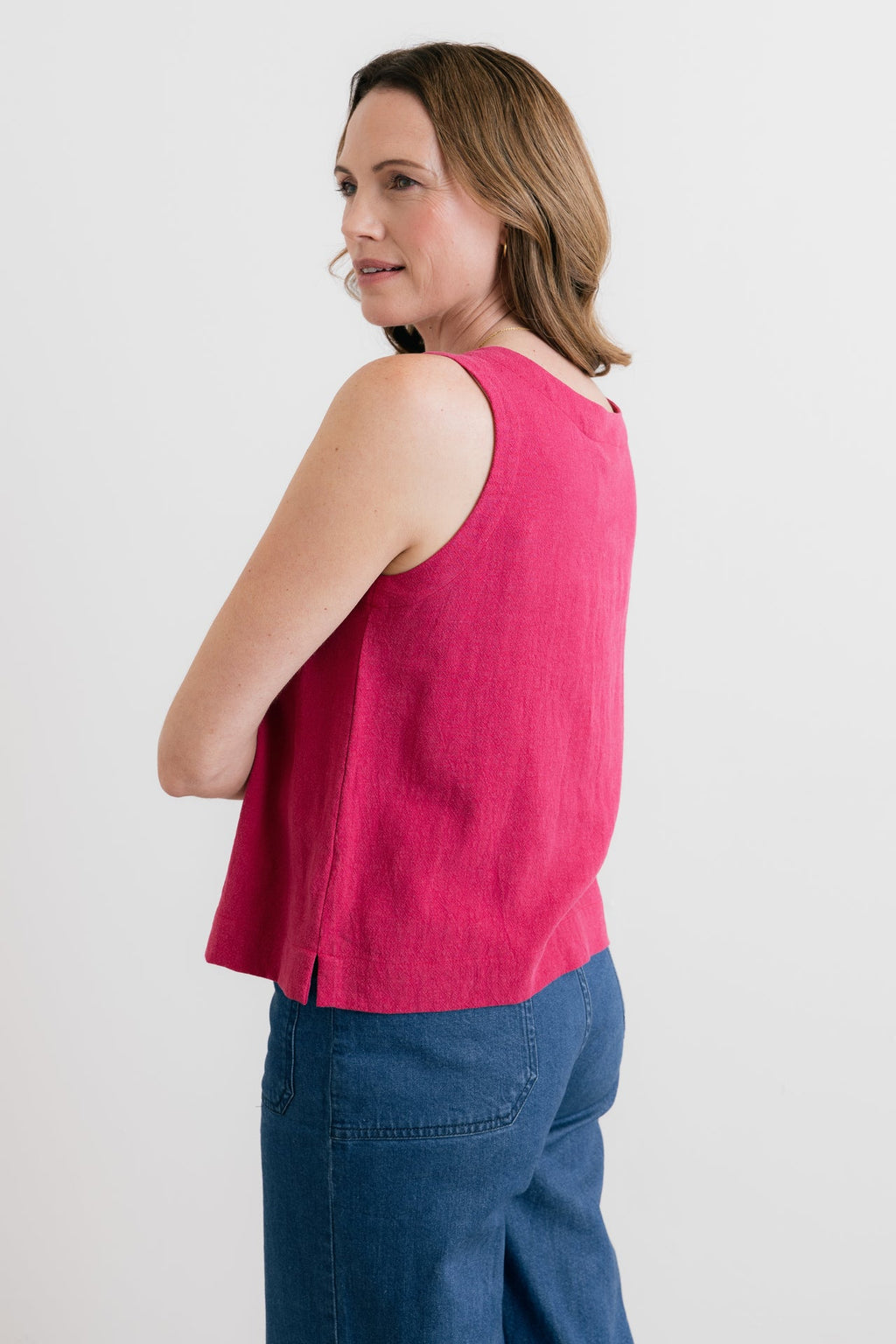 Lily and Me Allium Two Way Button Through Vest-Shirts & Tops-8-Boysenberry-