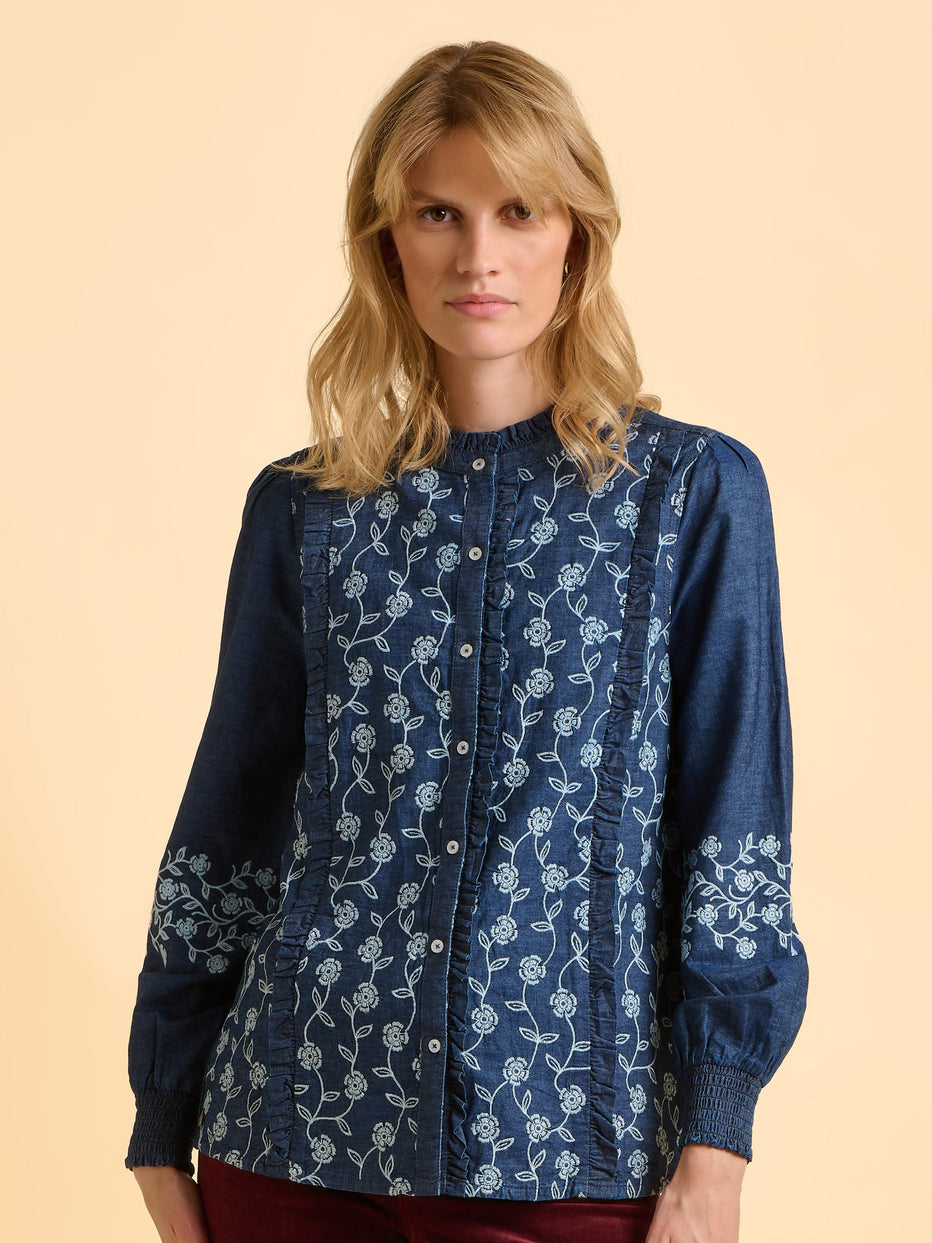 Brakeburn Sienna Denim Blouse.