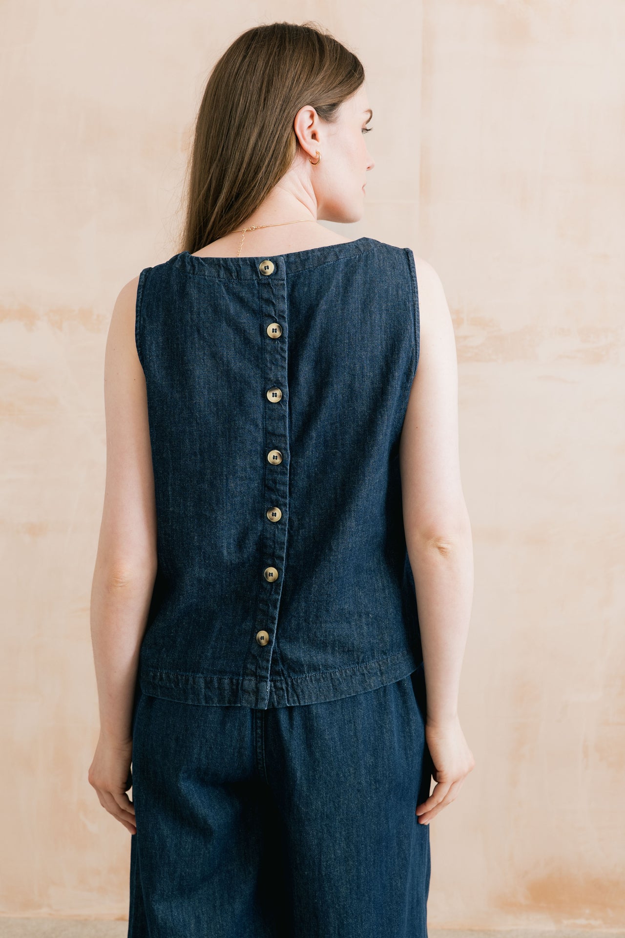 Lily and Me Cora Denim Button Back Vest