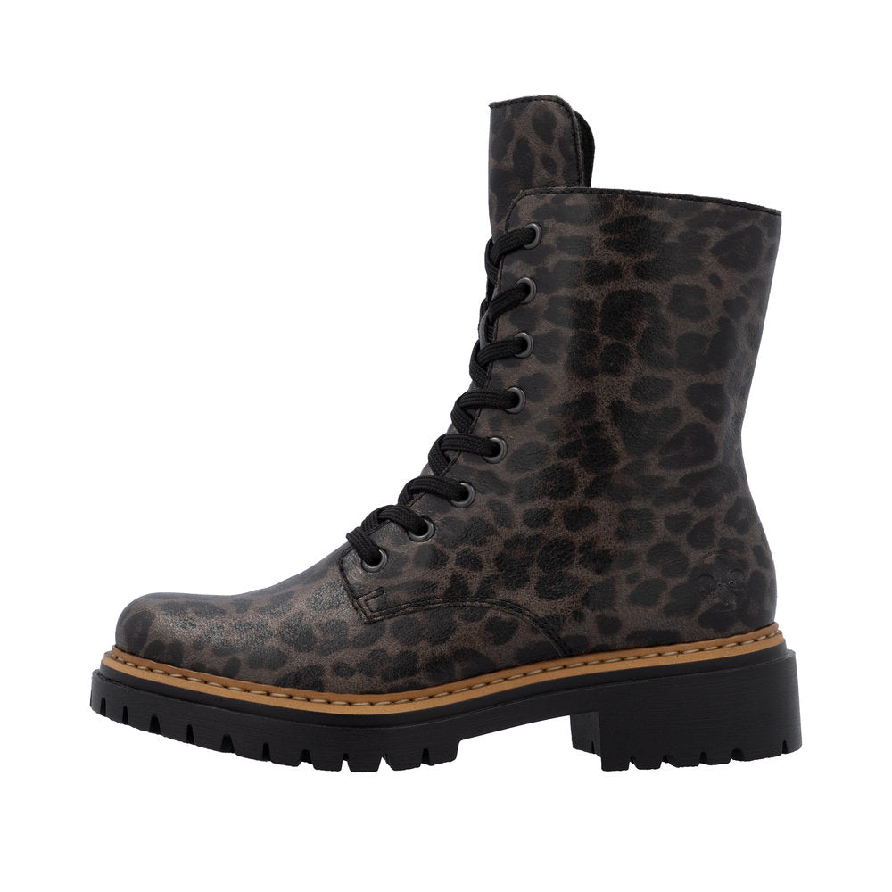 Rieker Black Ankle Boot 72627-Footwear-White finn