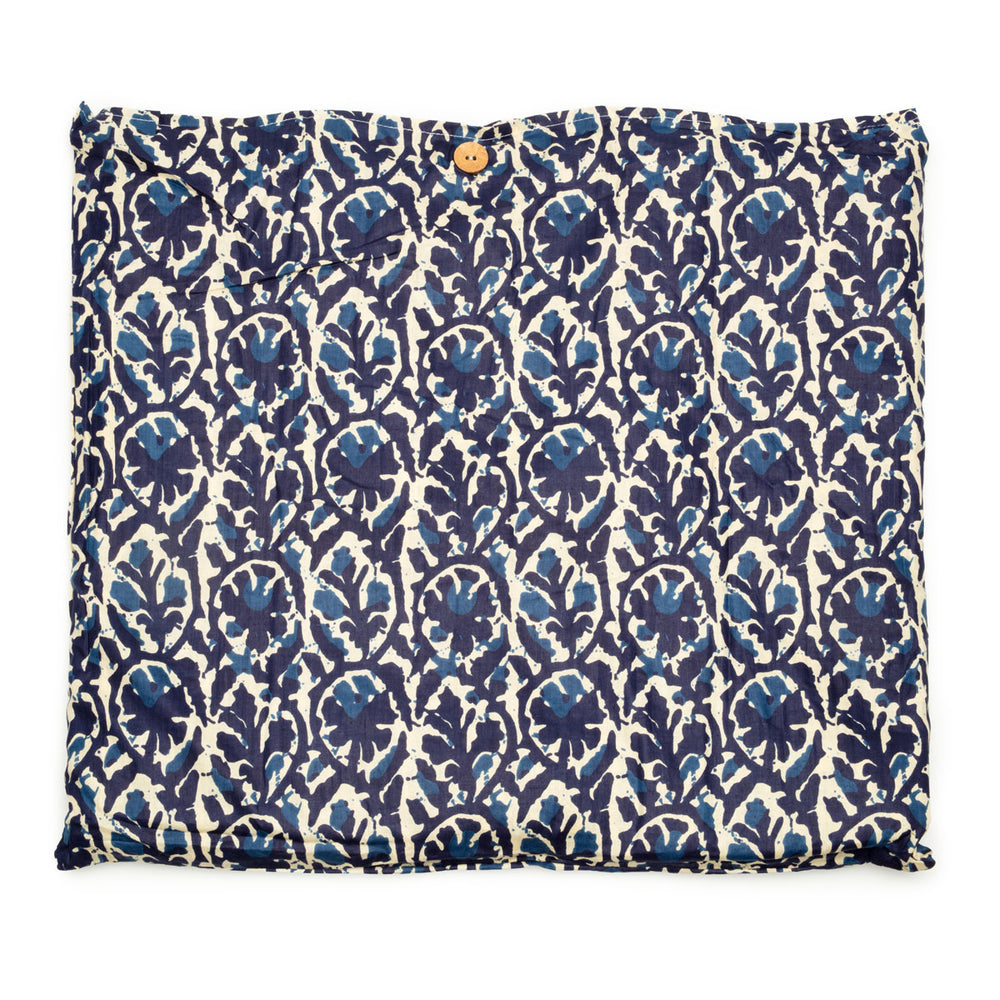 Ellie Beaumont Serendipity Cotton Quilted Tote - Indigo Ikat