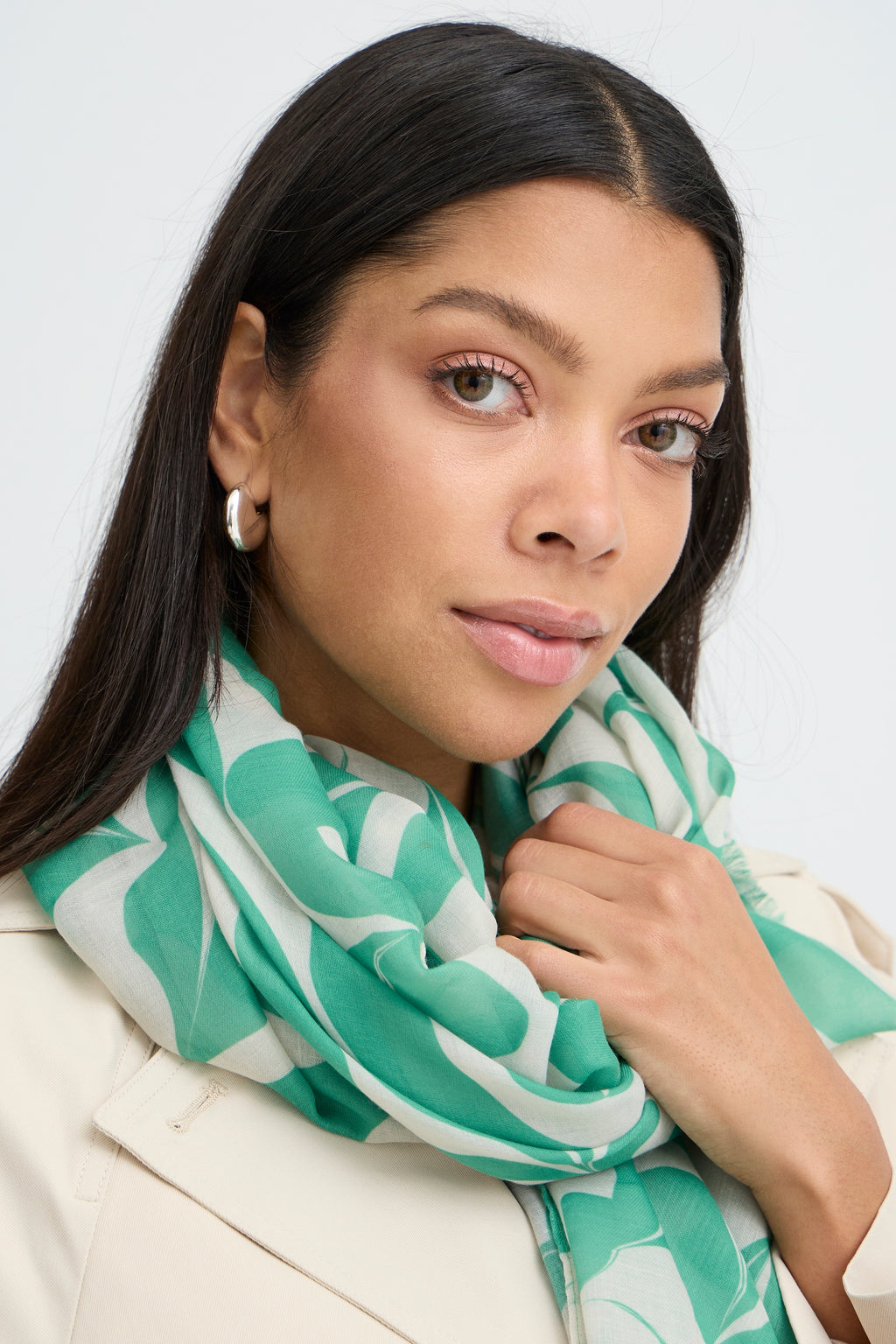 B young Bywallam Swirl Scarf-b.young-White finn