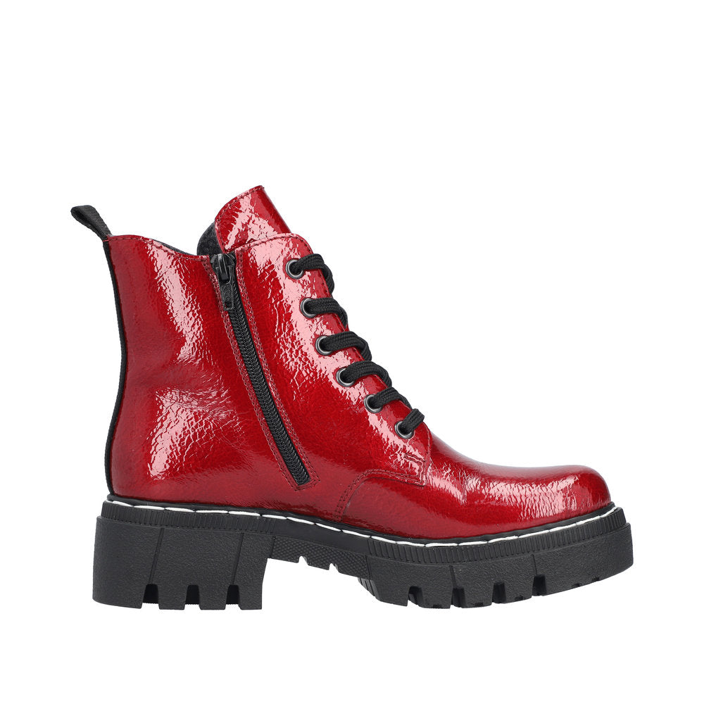 Rieker Red Ankle Boot 74020-Footwear-White finn