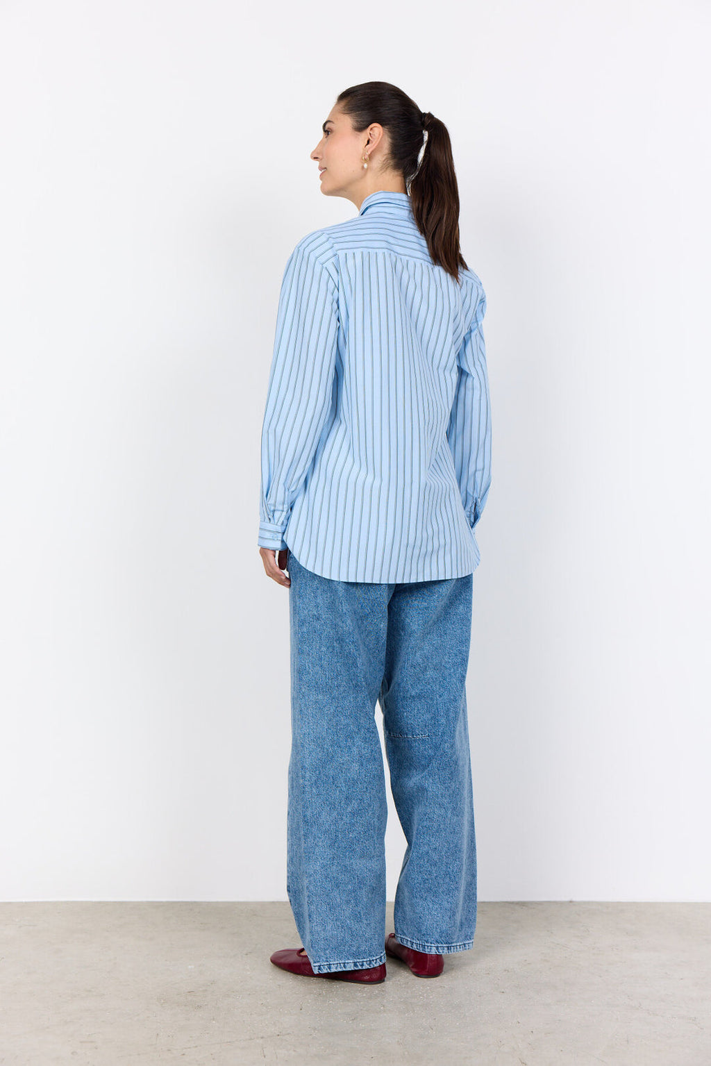 Soya Concept SC-BARDOT 3 Shirt Light blue-Soya Concept-White finn