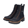 Rieker Black Contrast Ankle Boot 72653-Footwear-White finn