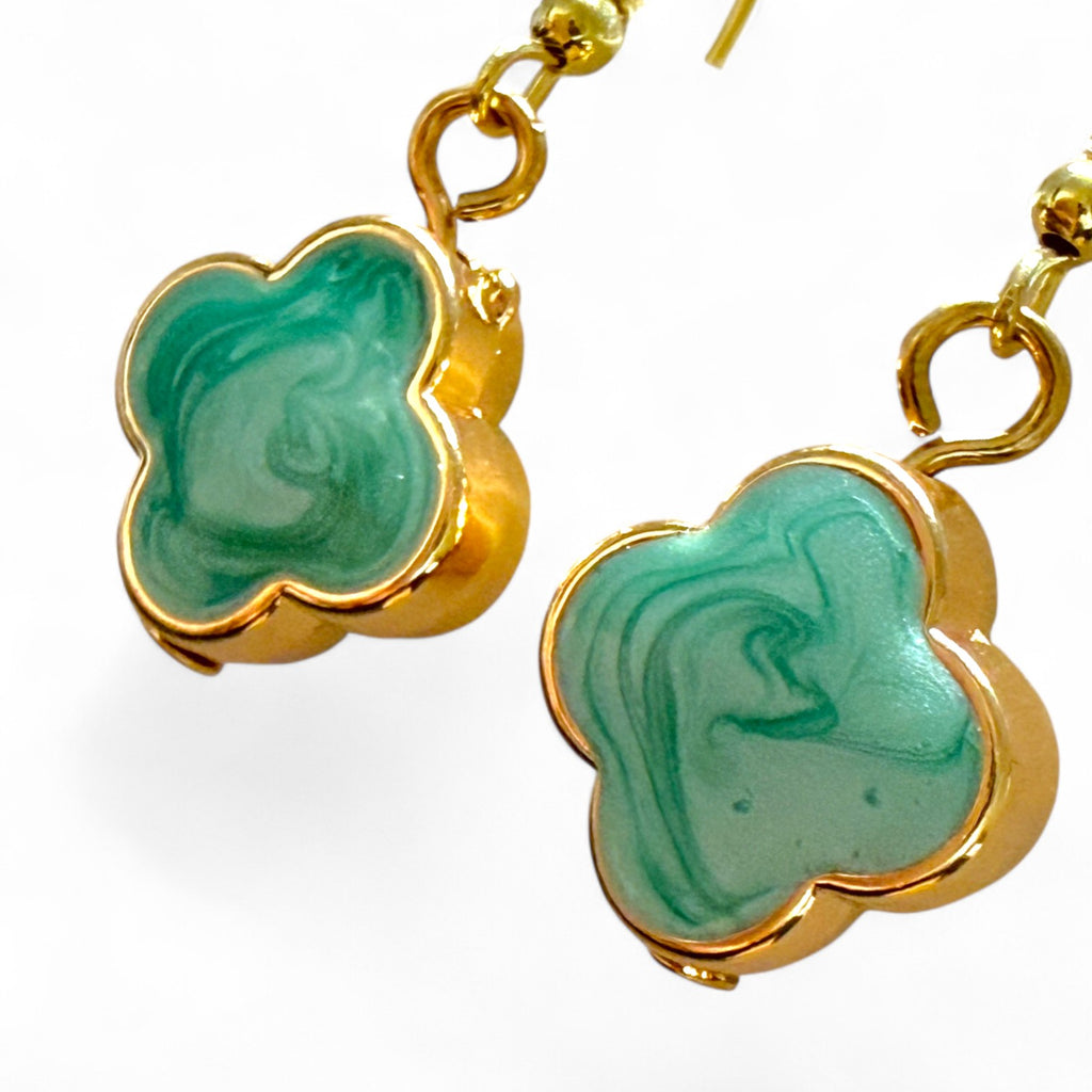 Jess and lou Pearlescent Clover Drop Earring ER191-Jess and Lou-White finn