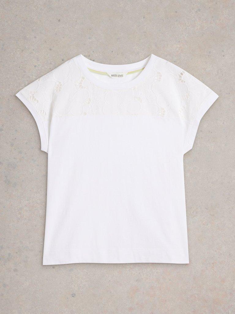 White Stuff Thea Broderie Tee-Shirts & Tops-White finn