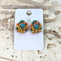 Turquoise Beaded Stud Earrings HZ229E