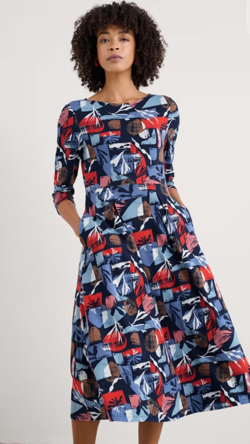 Seasalt Wild Bouquet 3/4 Sleeve Midi Dress
