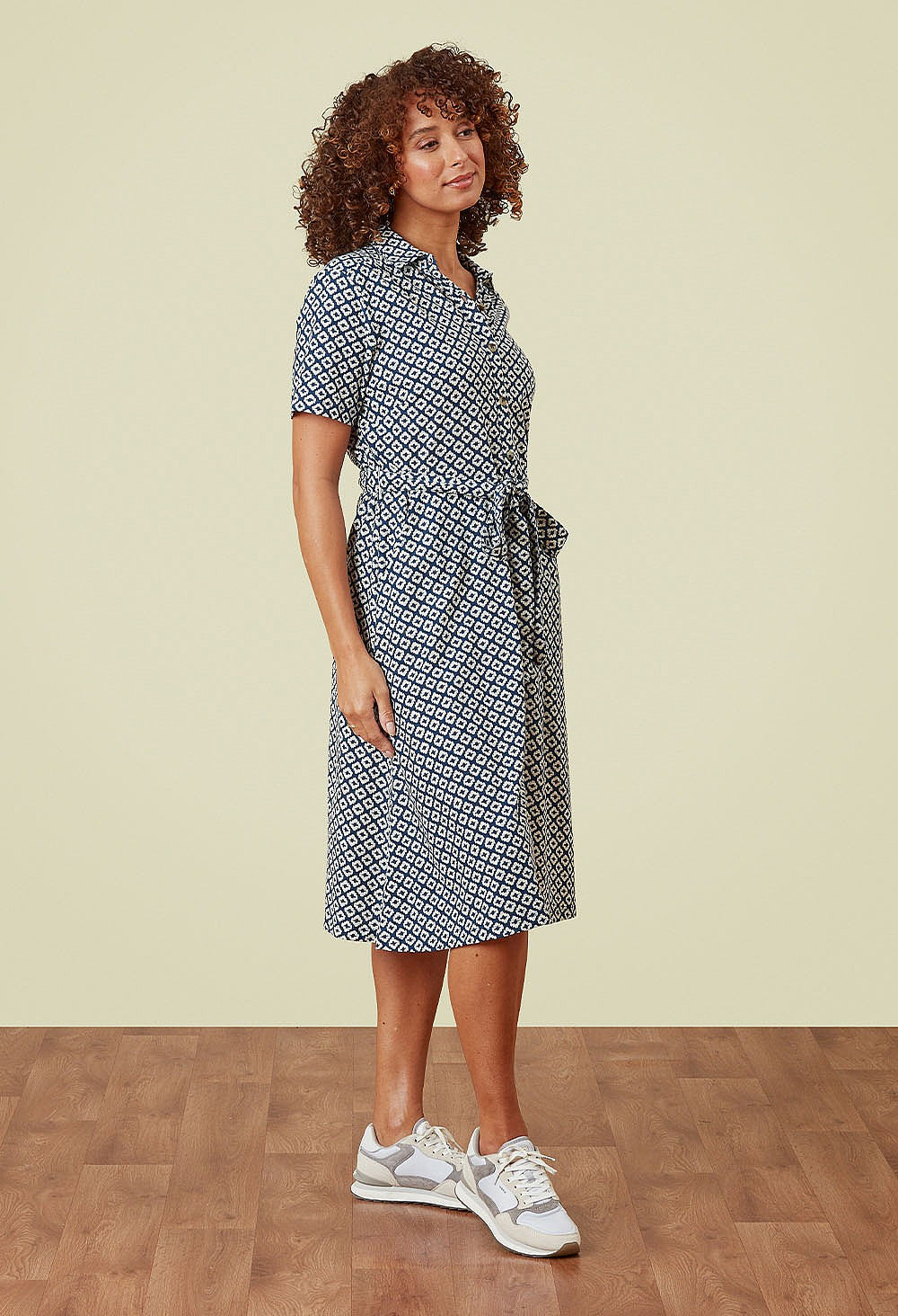 Adini Ikat Tile Bavrina Dress - Riviera-Adini-White finn