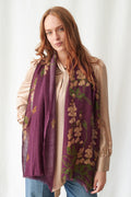 One Hundred Stars Wisteria Plum Wool Scarf