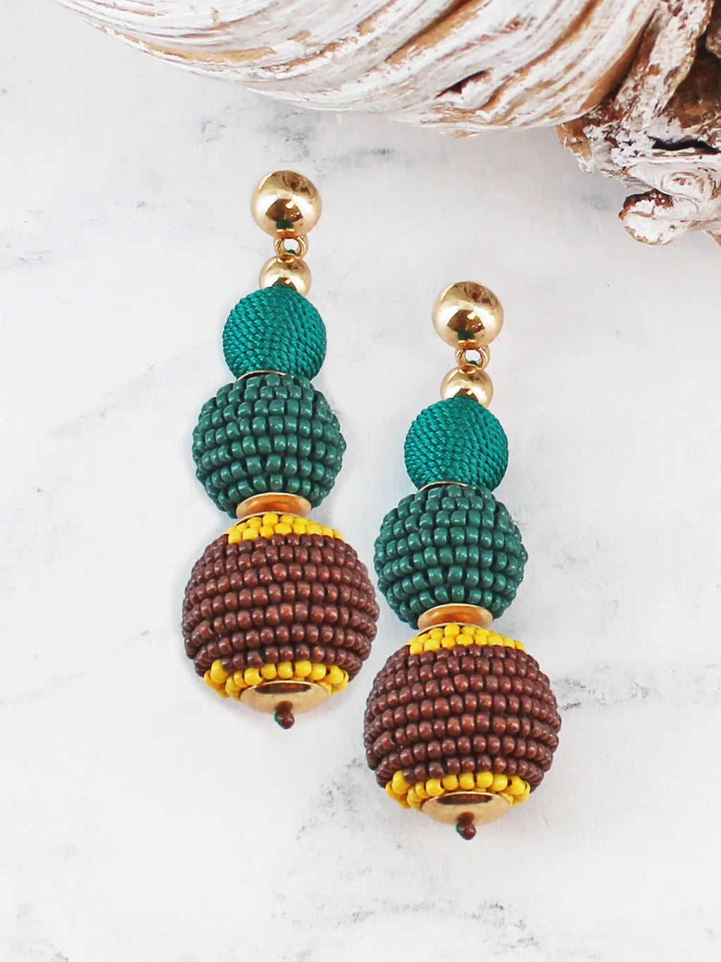 Suzie Blue Triple Ball Drop Earrings AY6503