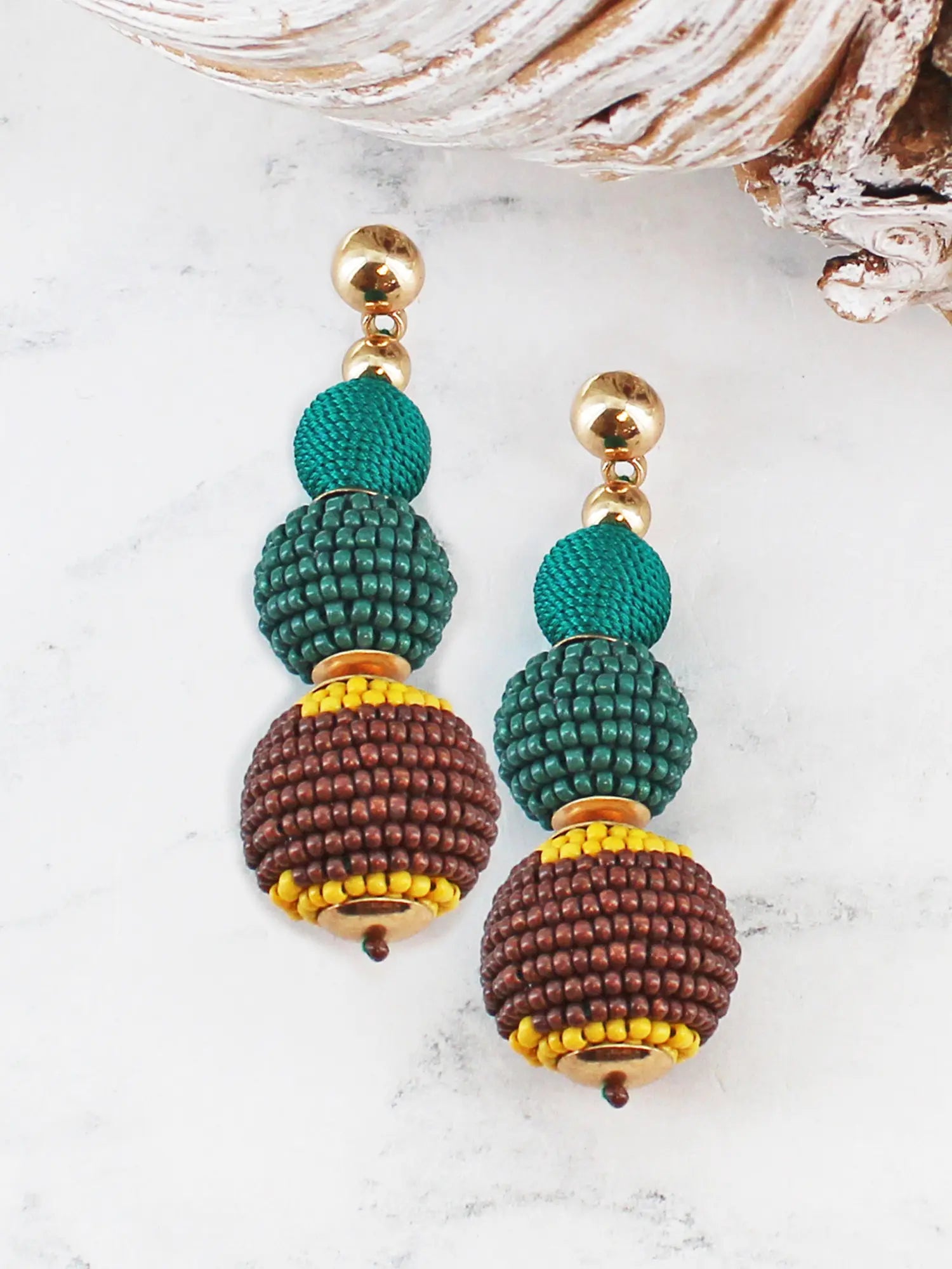 Suzie Blue Triple Ball Drop Earrings AY6503