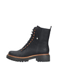 Rieker Black Contrast Ankle Boot 72653-Footwear-White finn