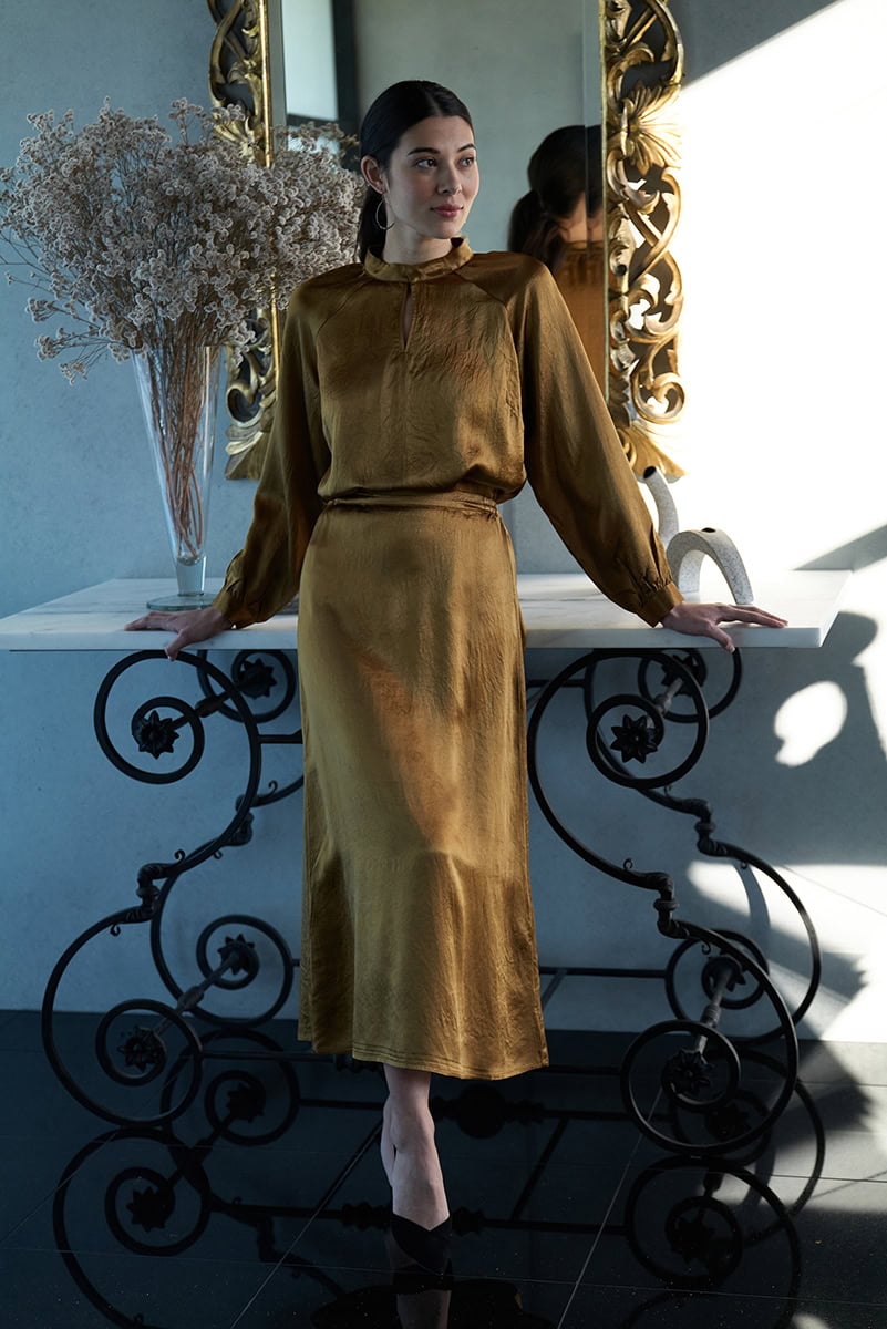 Foil Crackin Skirt Bronze