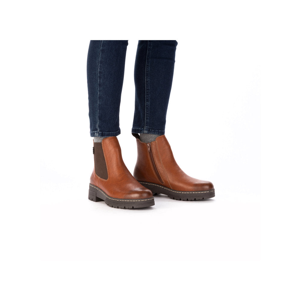 Rieker Tan Chelsea Boot 73892-Footwear-White finn