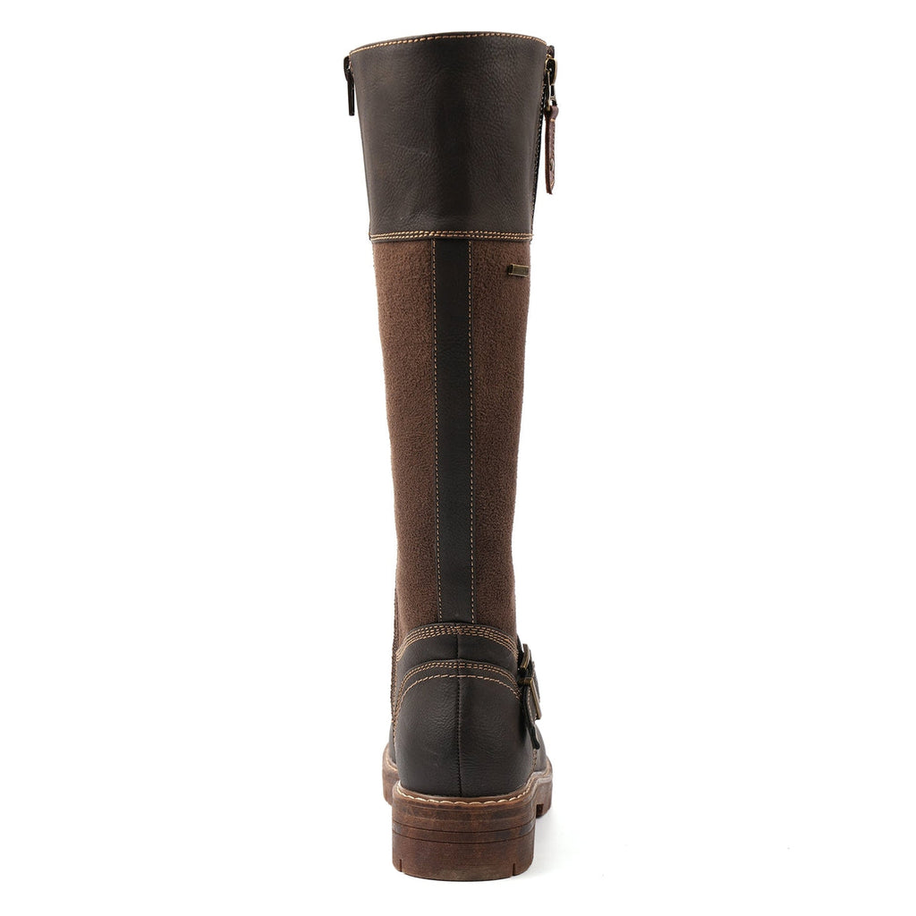 Lunar Joy Brown Waterproof Expanding Calf Long Boot