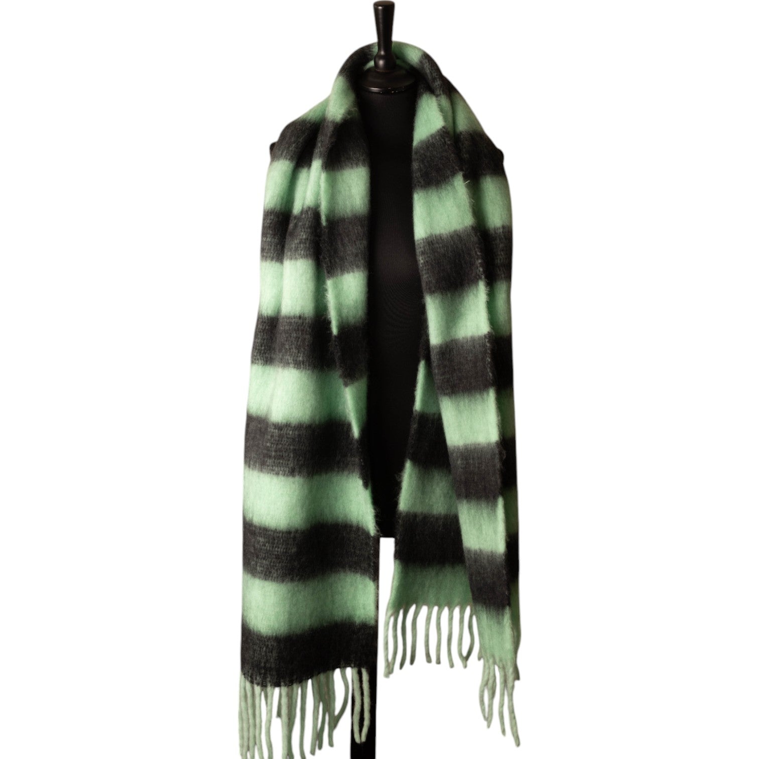 Jess and lou Striped Chunky Scarf-Jess and Lou-White finn
