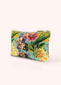 Powder Quilted Velvet Zip Pouch - Spring Flora-Powder-White finn