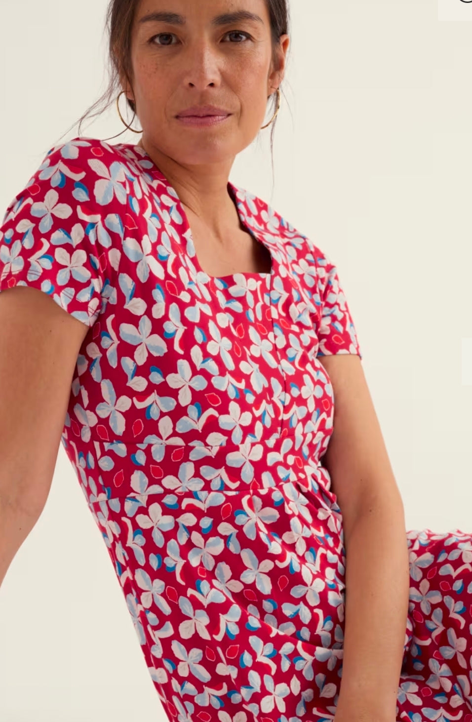 Seasalt Veronica Short Sleeve Midi Dress in GOTS-Certified Organic Cotton