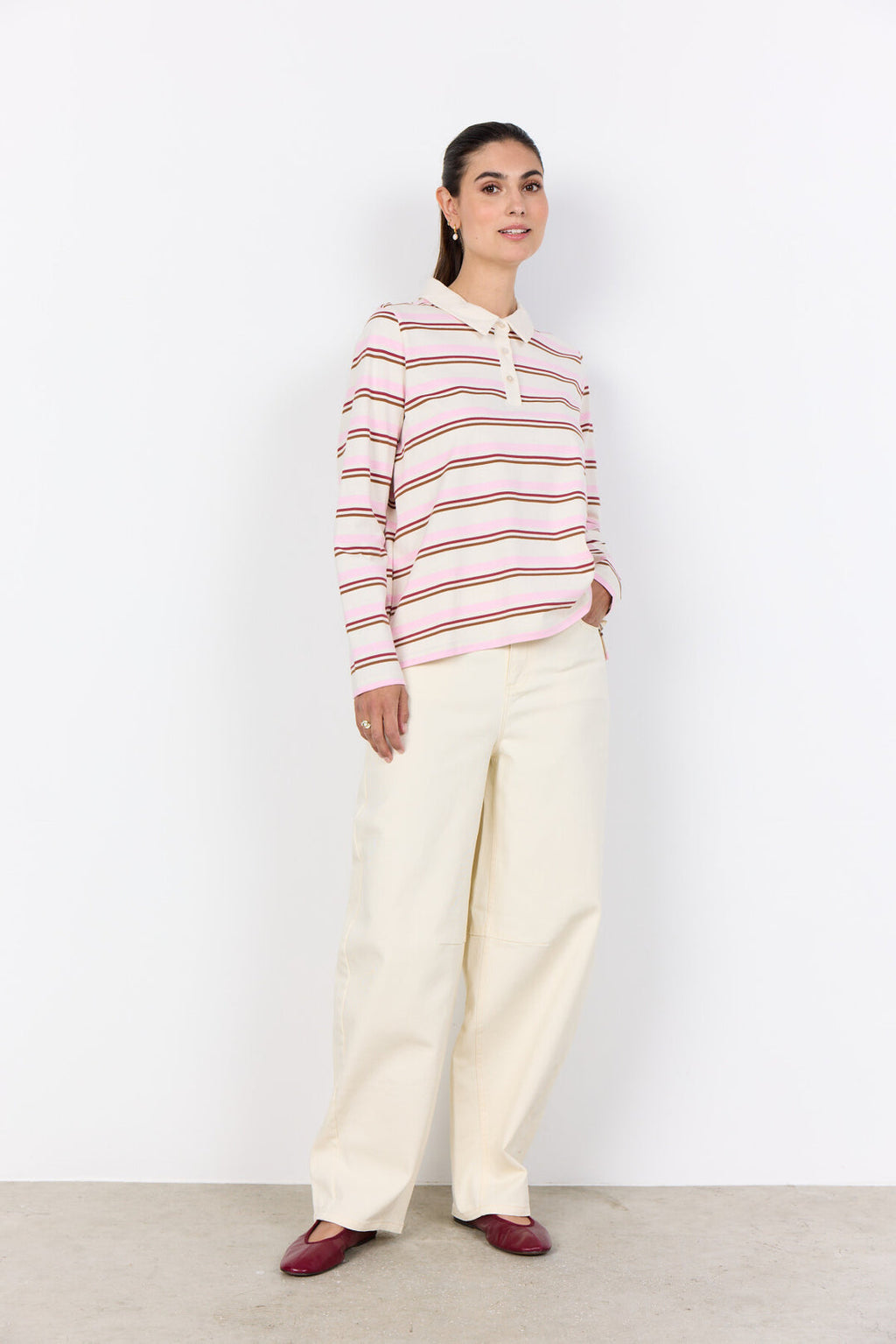 Soya Concept SC-BASE 2 Blouse Light pink-White finn -White finn