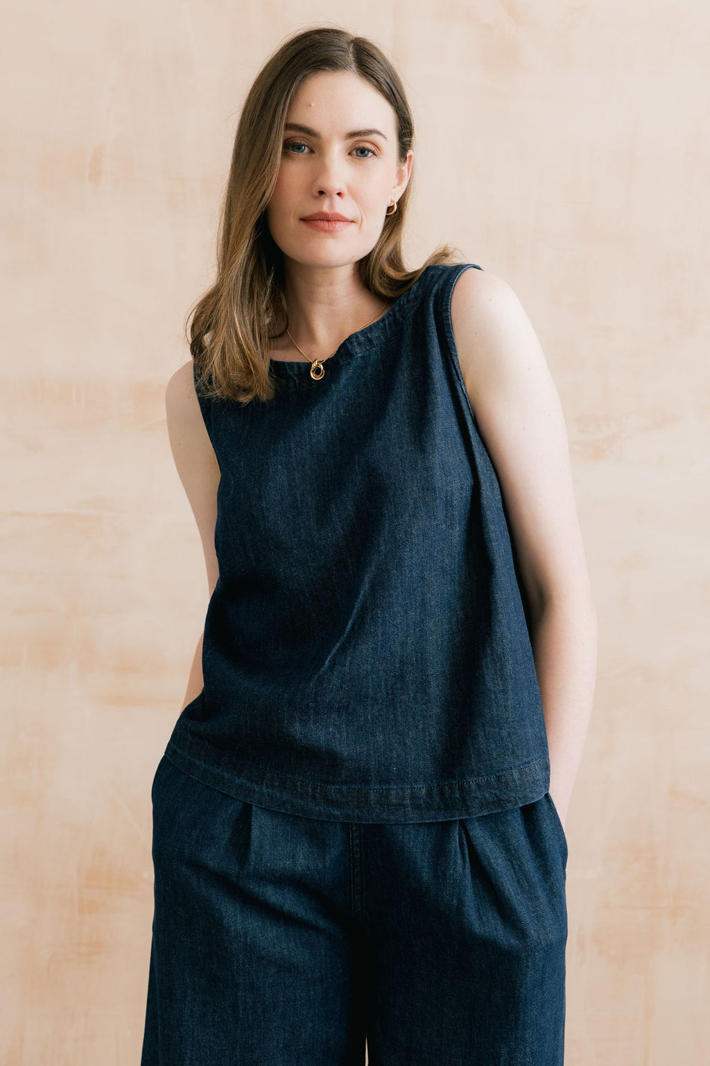 Lily and Me Cora Denim Button Back Vest