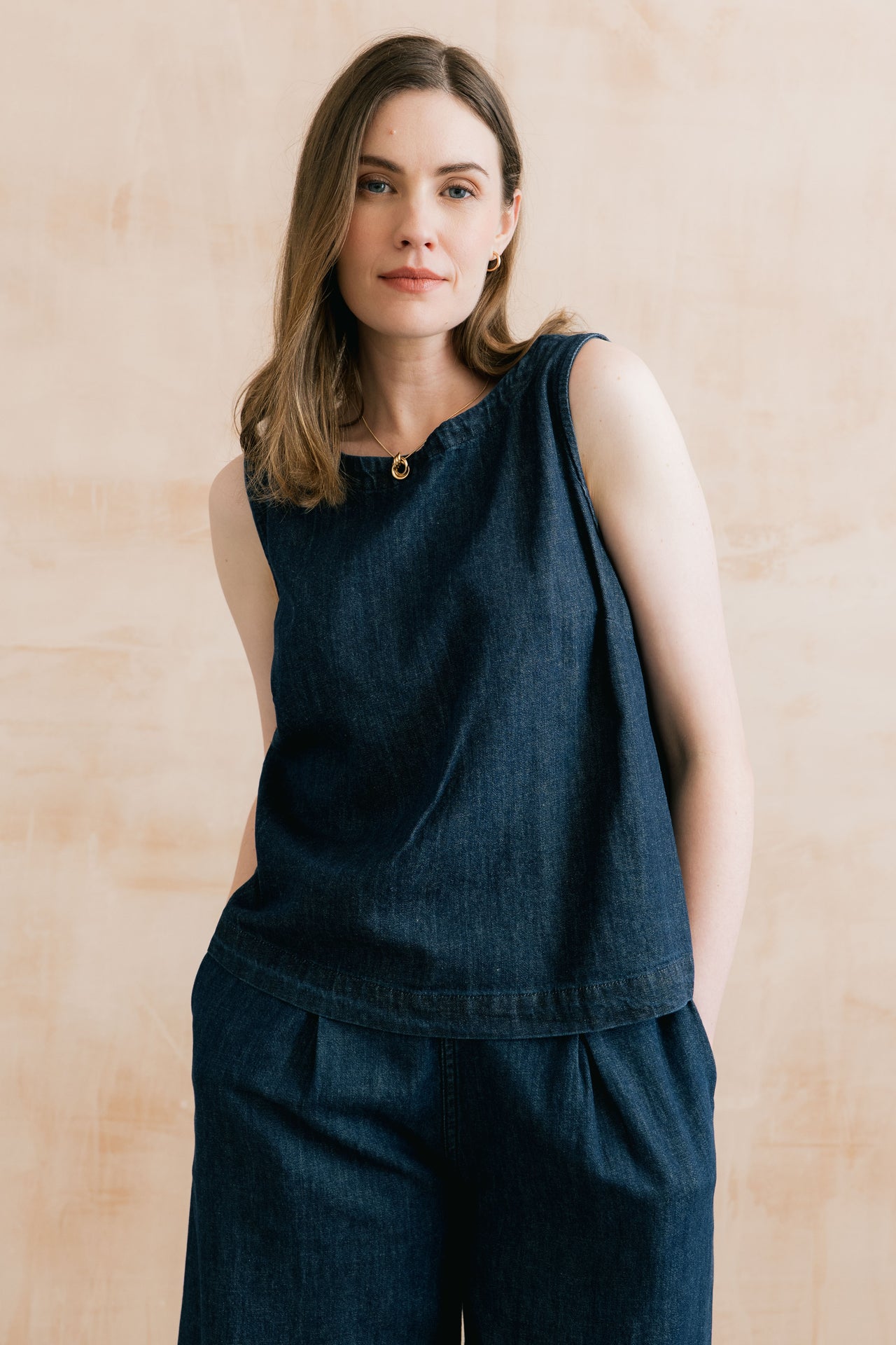Lily and Me Cora Denim Button Back Vest