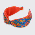 Maeve Floral Wide Headband - Teal/Rust