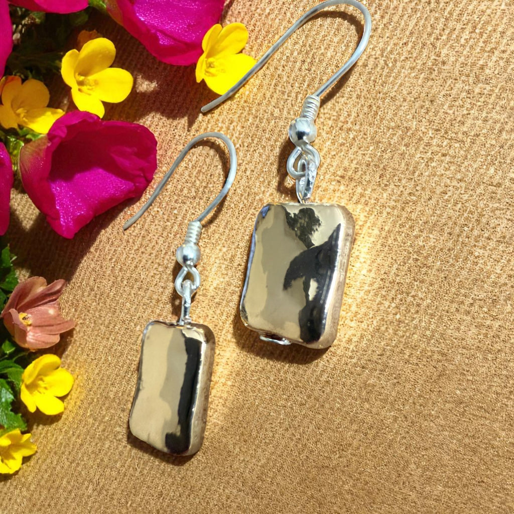 Jess and lou Mixed Block Square Bead Drop Earrings ER184-Jess and Lou-White finn