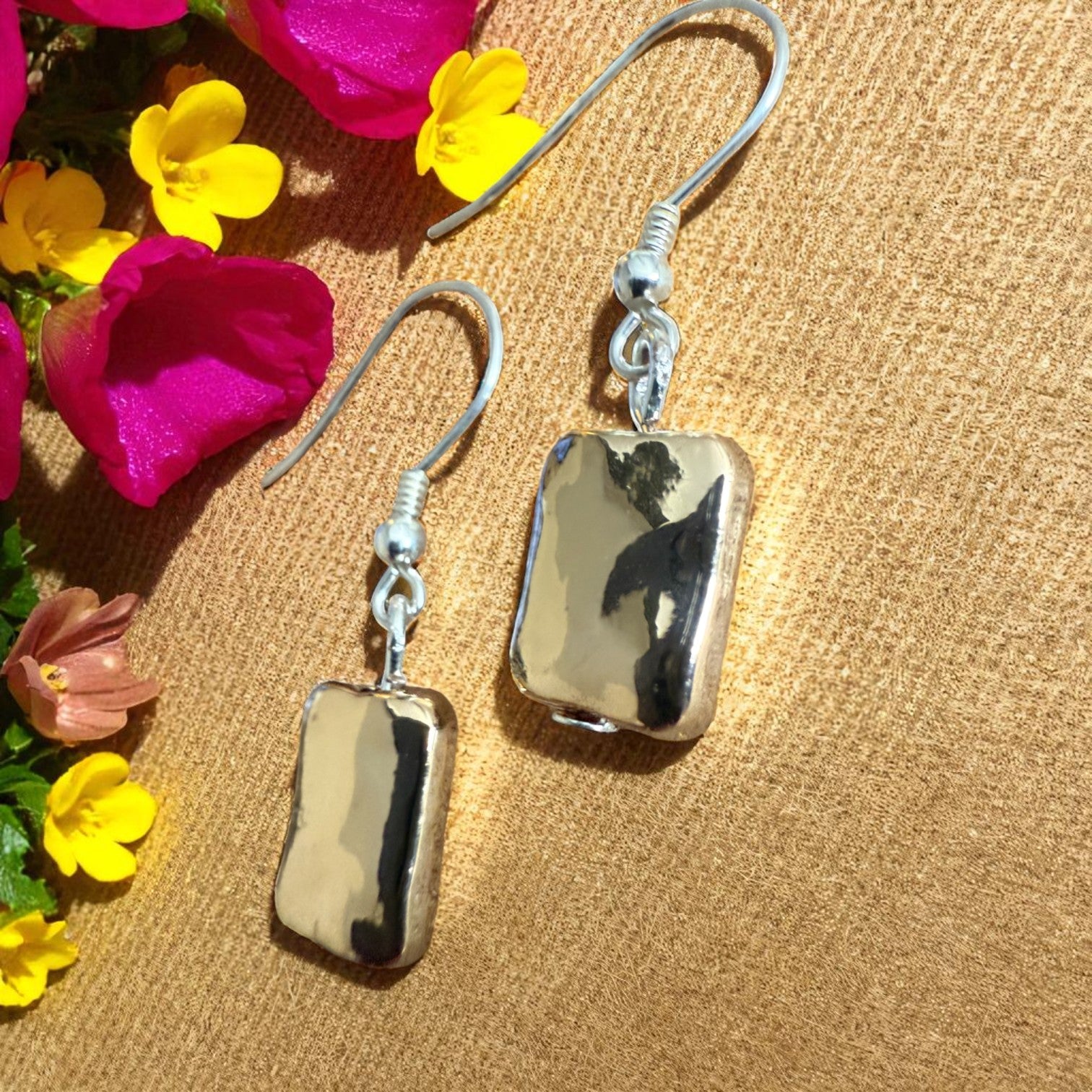 Jess and lou Mixed Block Square Bead Drop Earrings ER184-Jess and Lou-White finn