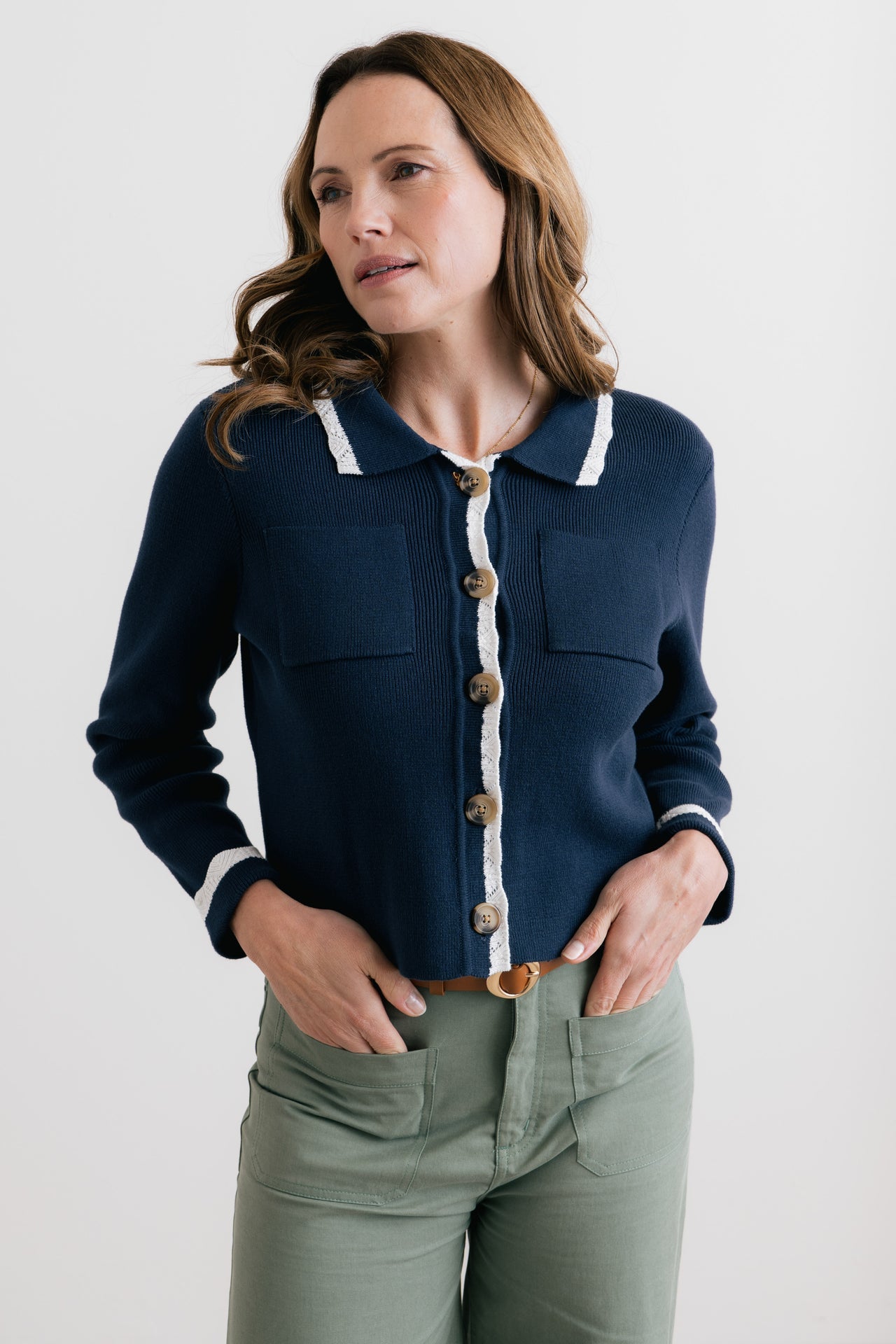 Lily and Me Piper Knitted Jacket Navy