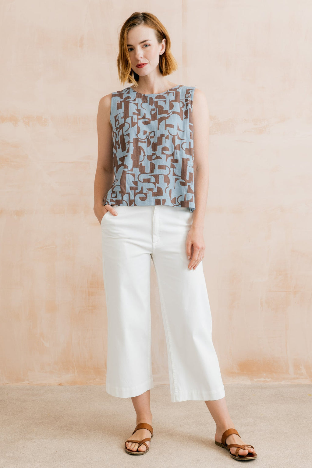 Lily and Me Cora Linen Blend Button Back Vest