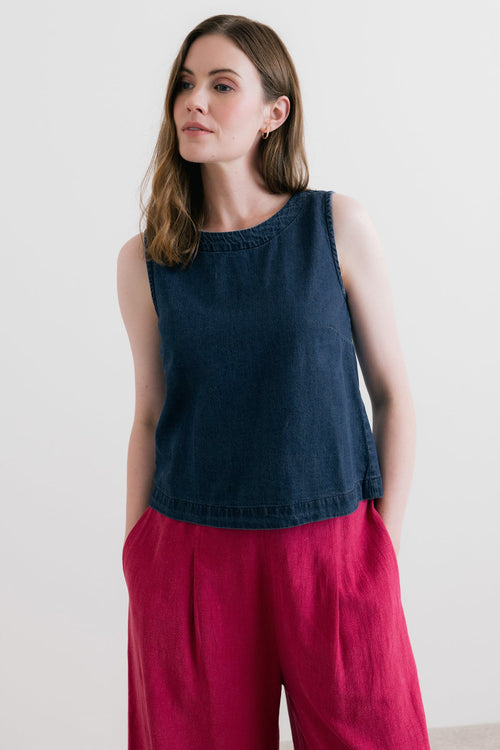 Lily and Me Cora Denim Button Back Vest