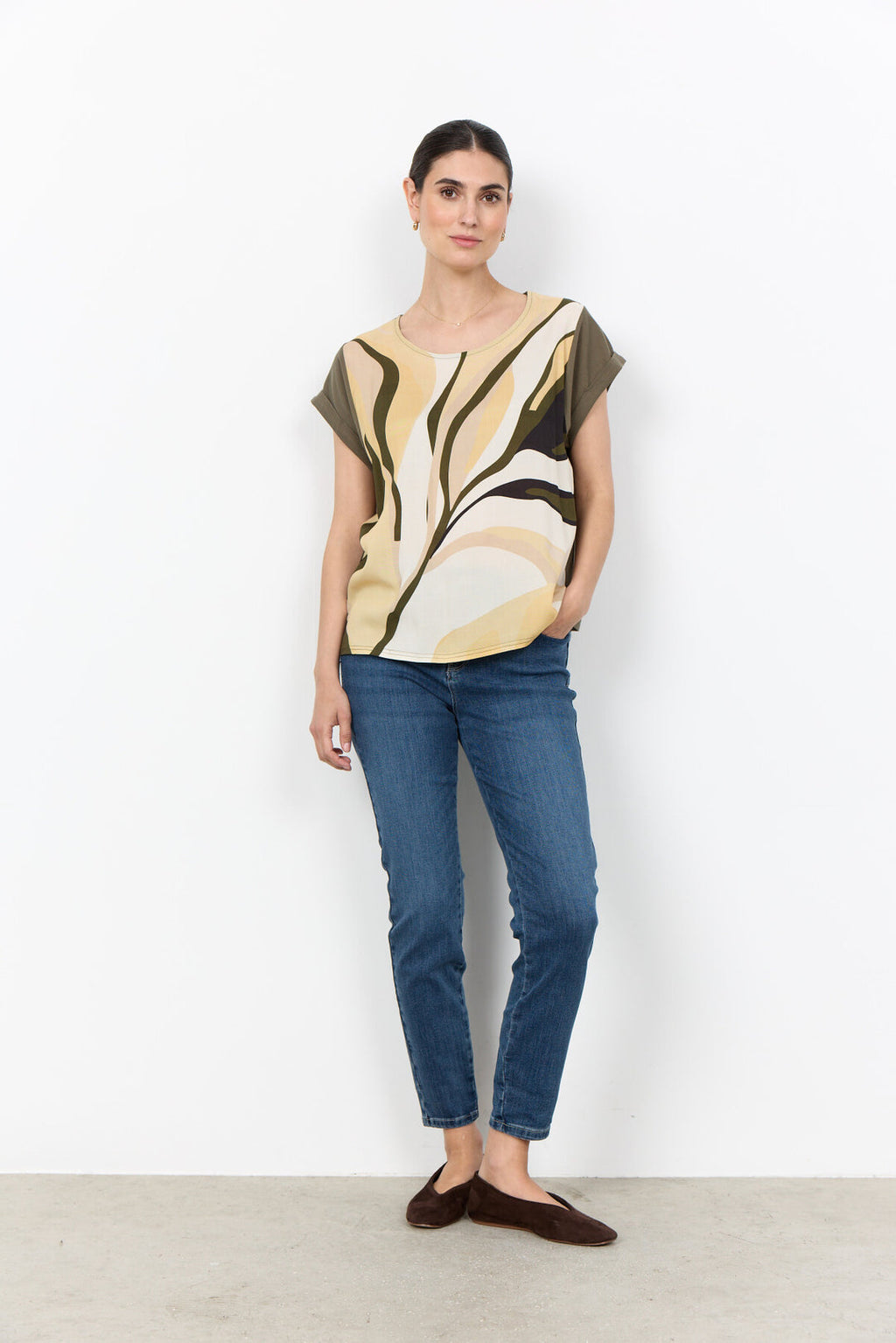 Soya Concept  SC-GAIL Top Leaf Print