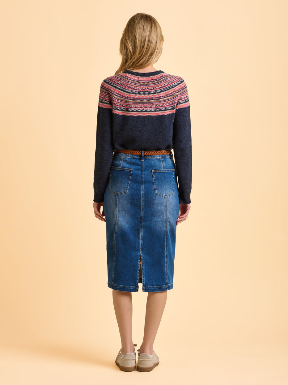 Brakeburn Deepwater Fairisle Cardigan-Cardigan-White finn