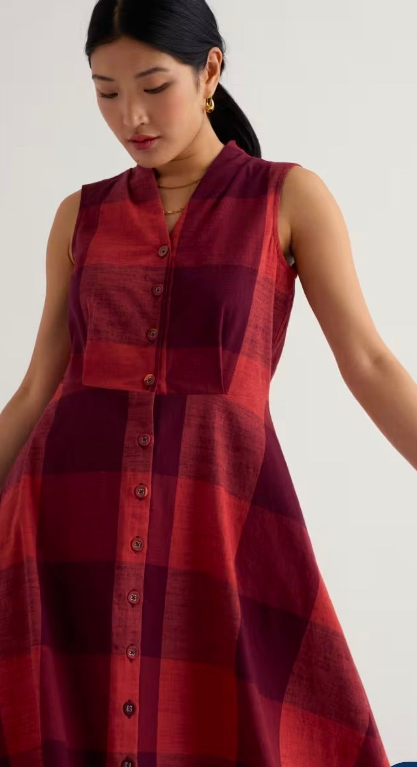 Seasalt Carved Wood Sleeveless Yarn-Dyed Dress