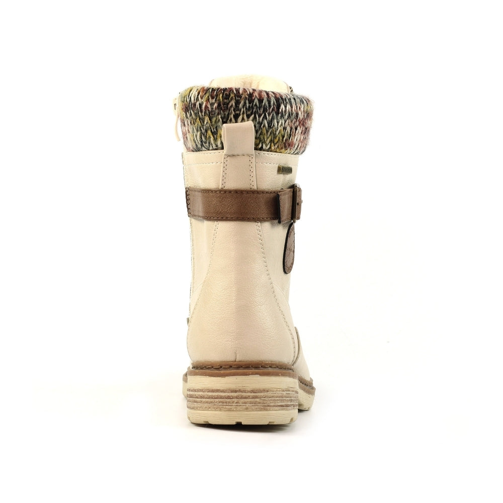 Lunar Annabelle Cream Ankle Boot-Footwear-White finn