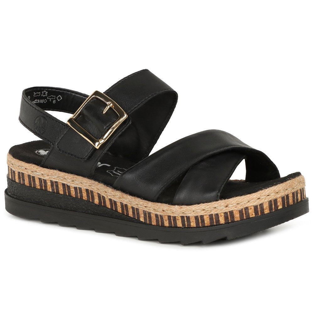 Rieker Chunky Sandal V7951-24-Footwear-37-Black-