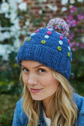 Pachamama Kew Bobble Beanie Denim-Hat-White finn