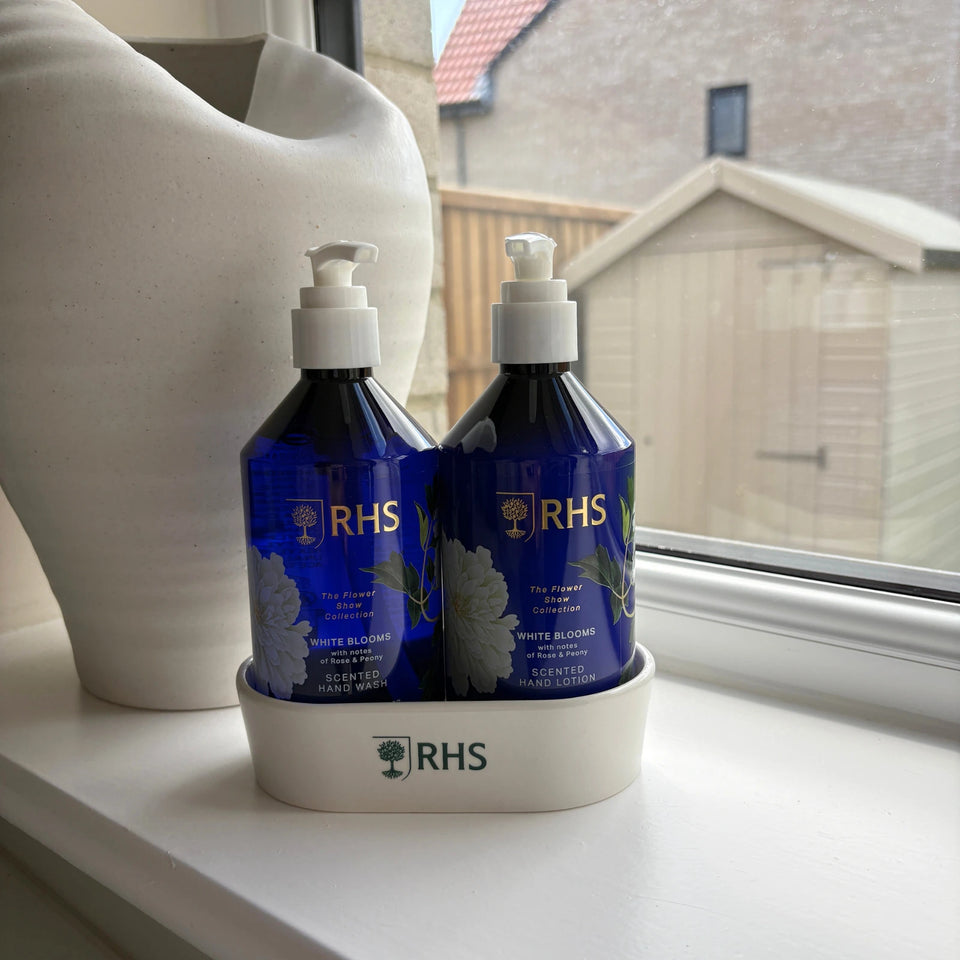 RHS Hand Care Caddy White Blooms 2 x 300ml