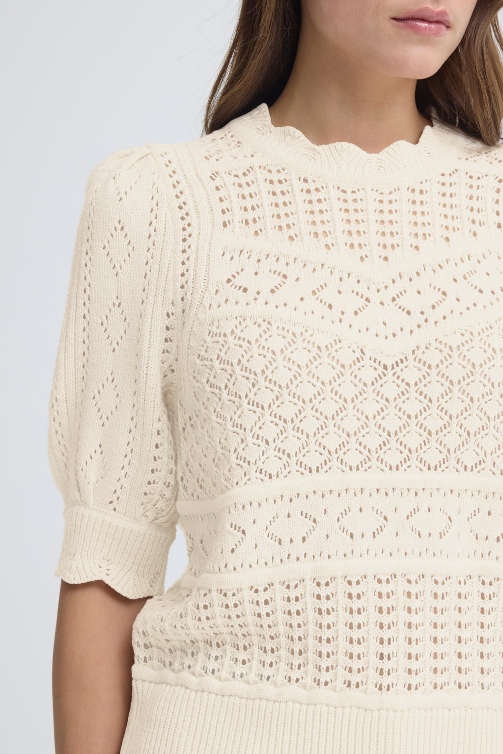 B young Bynajo Short Sleeve Jumper 2-knitwear-S-Cream-
