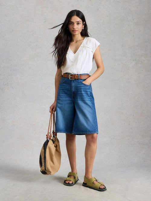 White Stuff FLISS FLORAL V NECK TOP