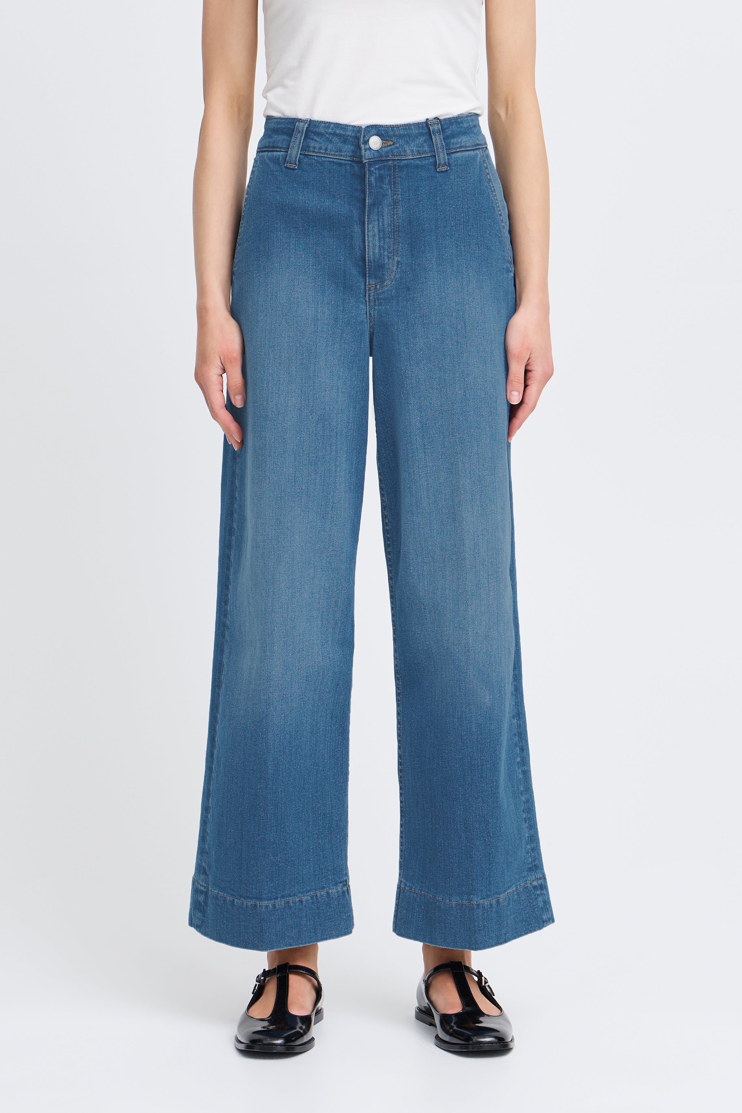 B young Komma Jeans-Trouser-White finn