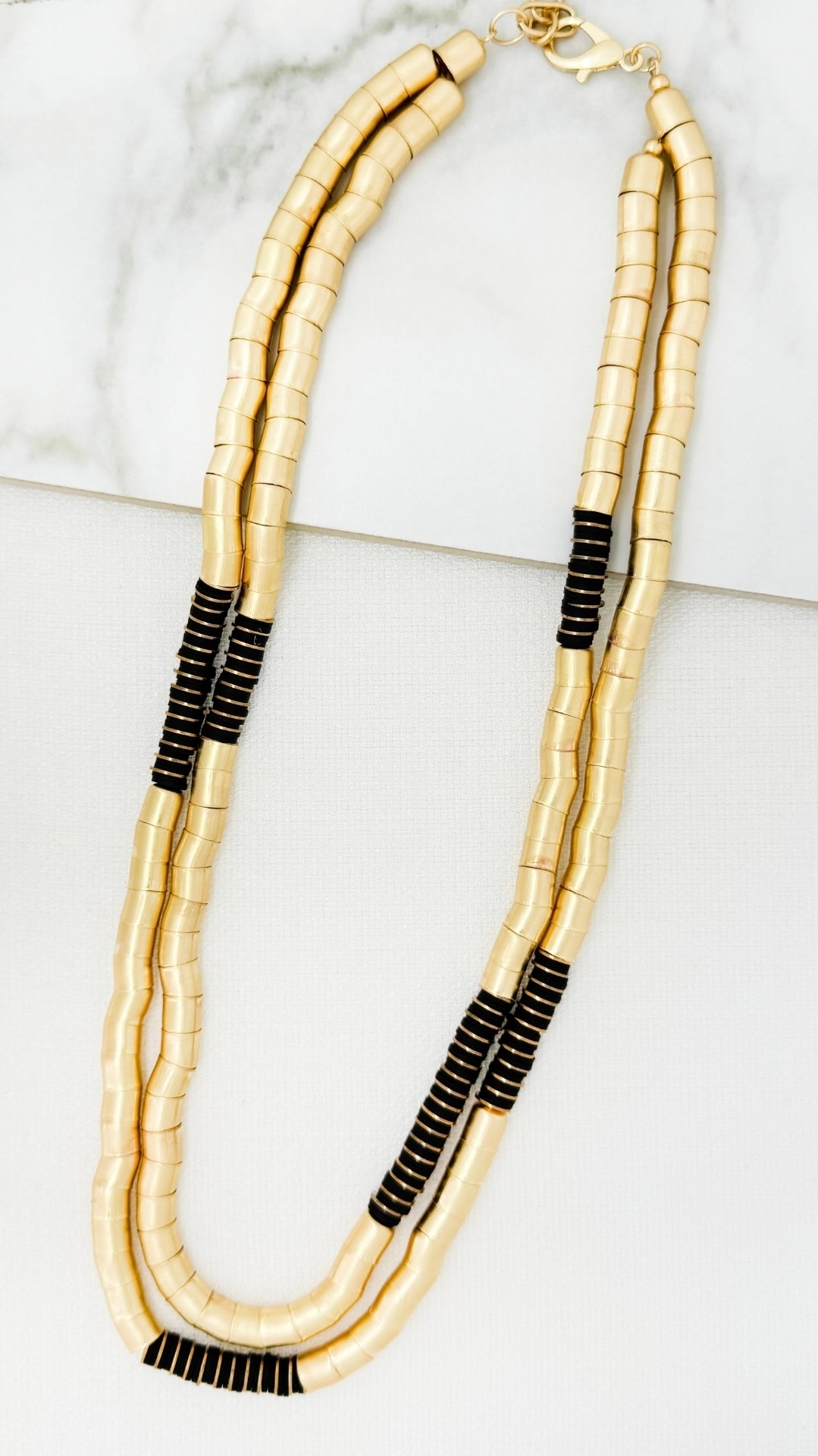 Envy 4862 Short chunky bar design necklace-Envy-White finn