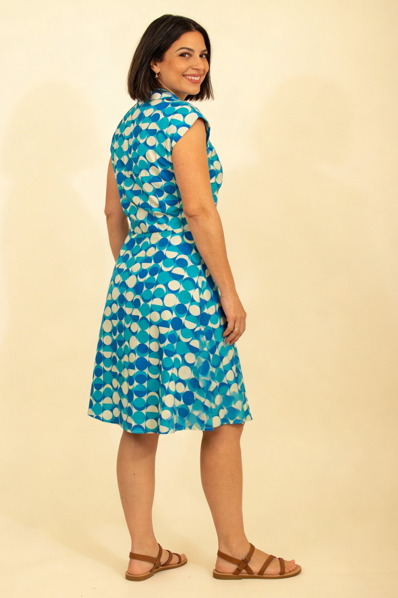 Pretty Vacant Stella Dress in Bauhaus Moons-Pretty Vacant-White finn