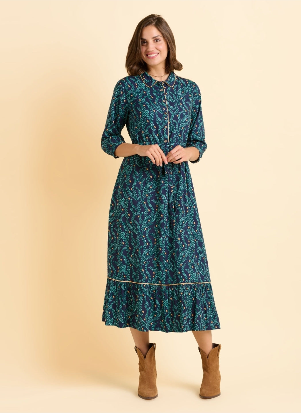 Brakeburn Skye Navy Dress-Dress-White finn