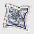Geometric Square Scarf - Navy/Gold
