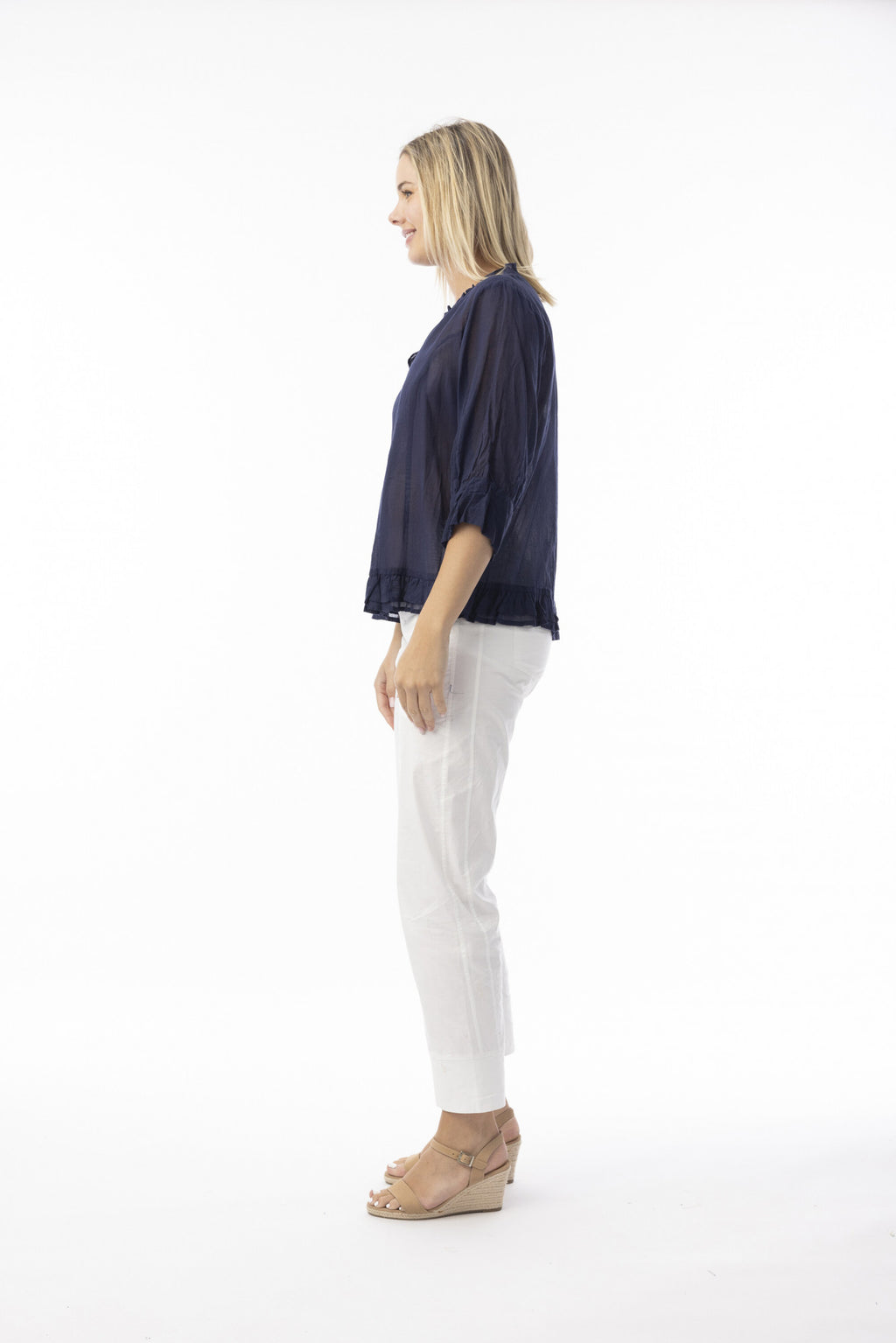 Orientique Cotton Gauze Essentials Top Buttonthrough-Orientique-White finn