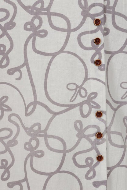 Alice Collins Swirl Print Button Top