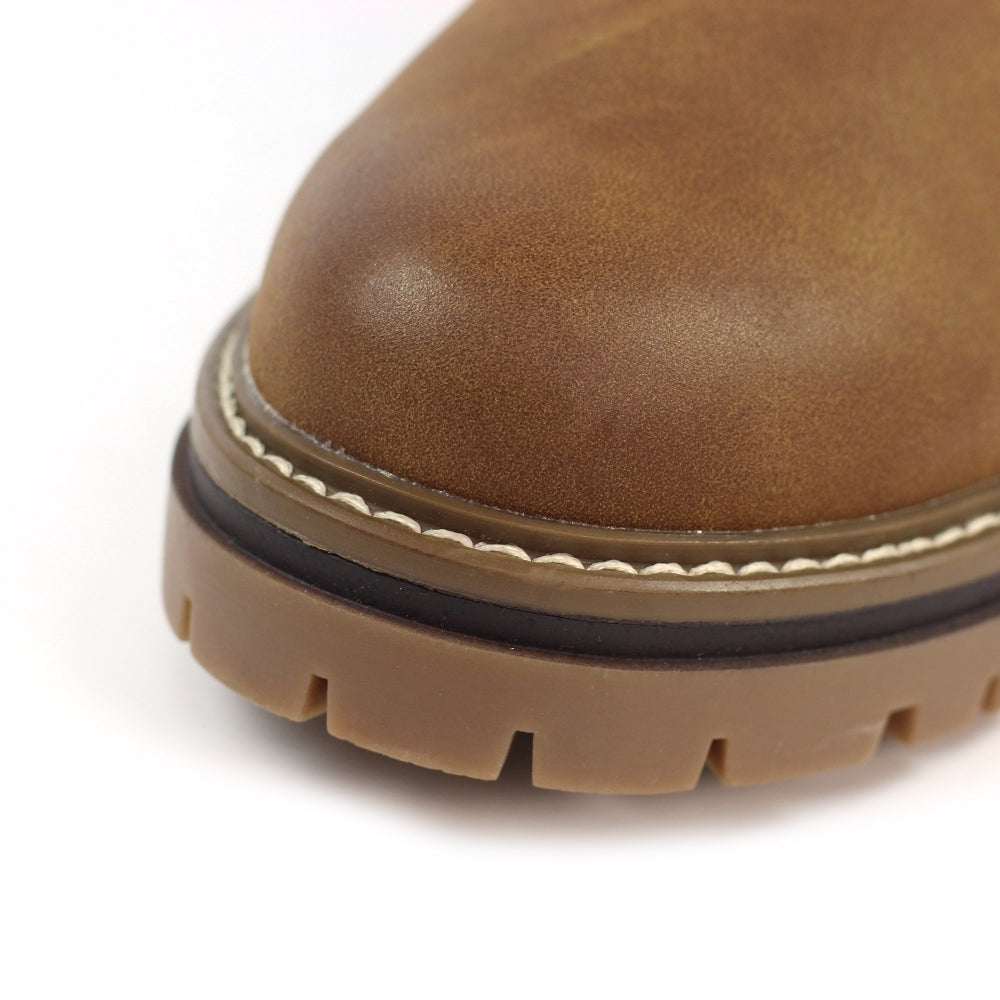 Lunar Caramel Waterproof Tan Ankle Boot-Footwear-White finn